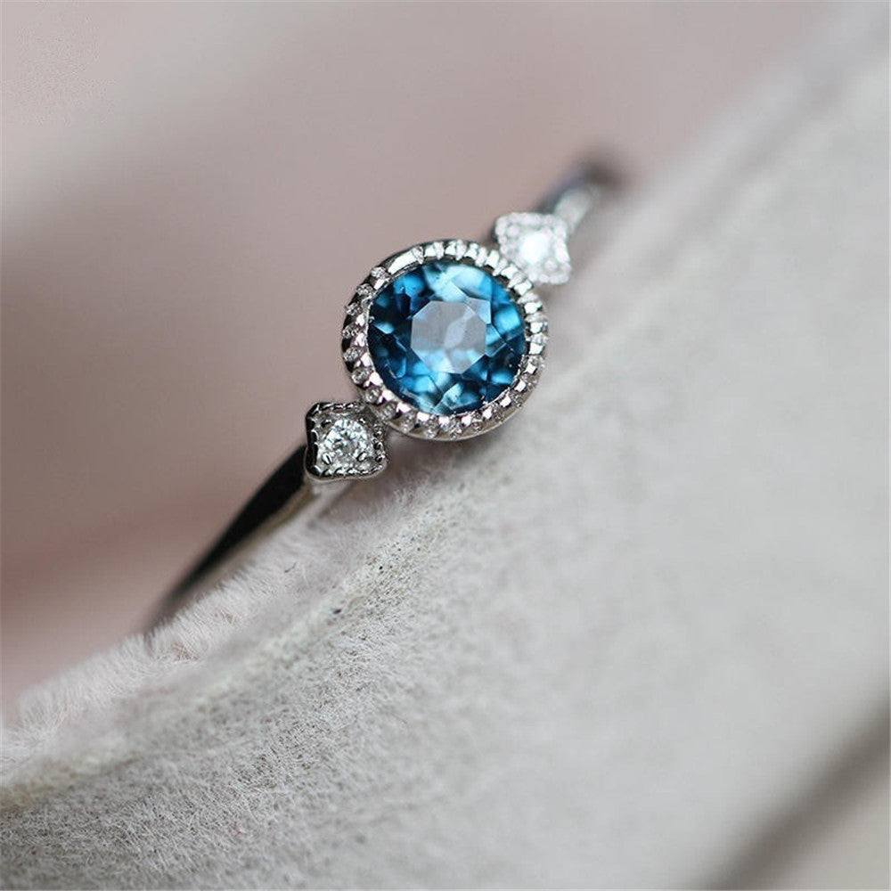 Small Sky Blue Zircon Rings