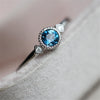 Small Sky Blue Zircon Rings