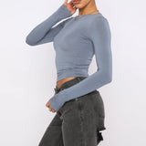 Slim Long-sleeved Pullovers Tops