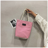 Ladies Shoulder Stripe Tote Summer Beach Bag
