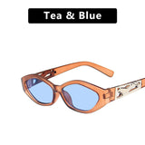 SO&EI Retro Small Frame Polygon Cat Eyes Sunglasses