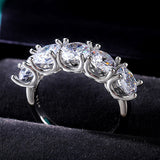 Round Diamond Zircon Ring