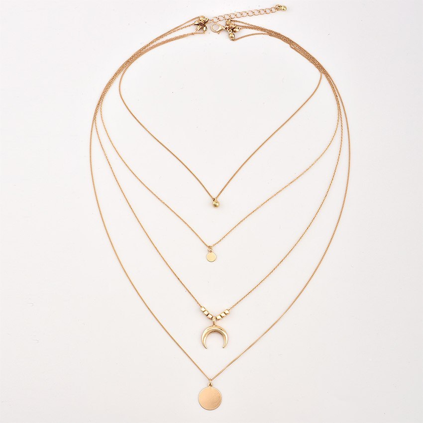 Multi-layer Moon Pendant Necklaces