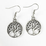 Natural Stone Tree Of Life Pendulum Earrings