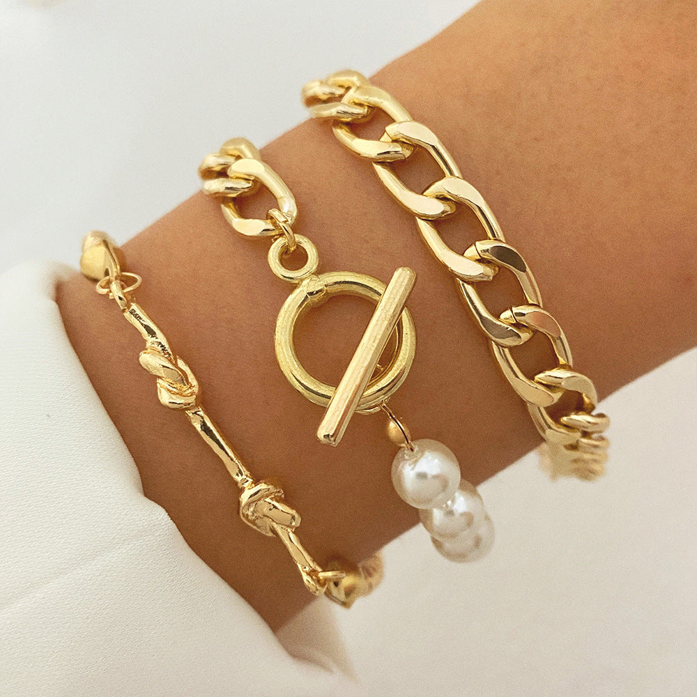 Creative Heart Pearl Multi-layer ChainBracelet