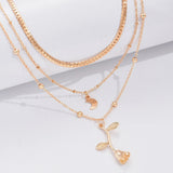 Multilayer Moon Gold Color Pendant Necklaces