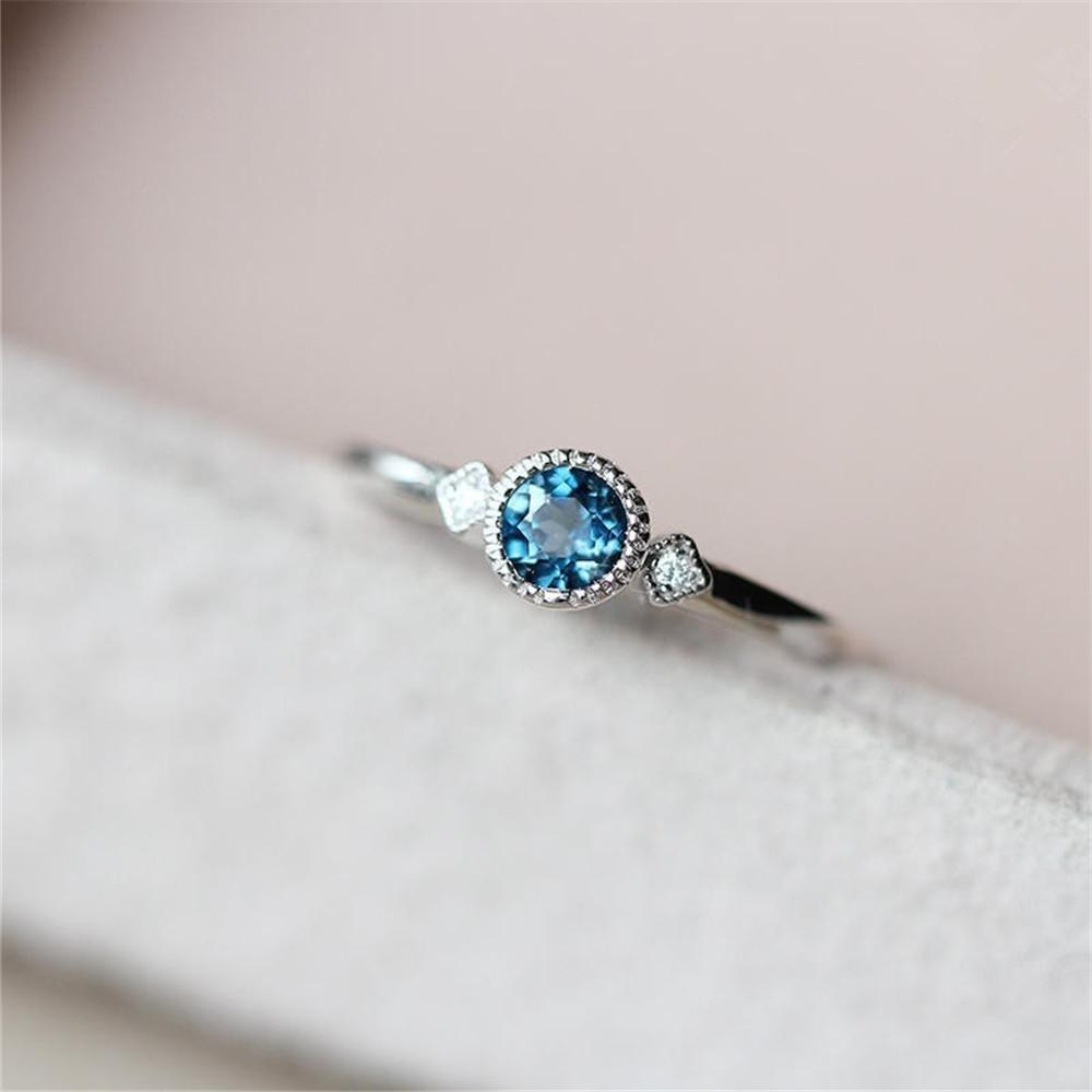 Small Sky Blue Zircon Rings