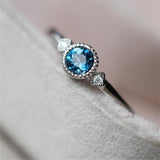 Small Sky Blue Zircon Rings