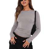 Slim Long-sleeved Pullovers Tops