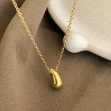 Minimalist New Small Water Drop Titanium Steel Necklace