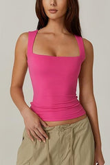 Summer Square-neck Tank Vest Ins