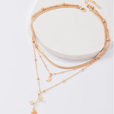 Multilayer Moon Gold Color Pendant Necklaces