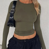 Slim Long-sleeved Pullovers Tops