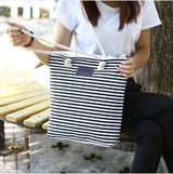 Ladies Shoulder Stripe Tote Summer Beach Bag