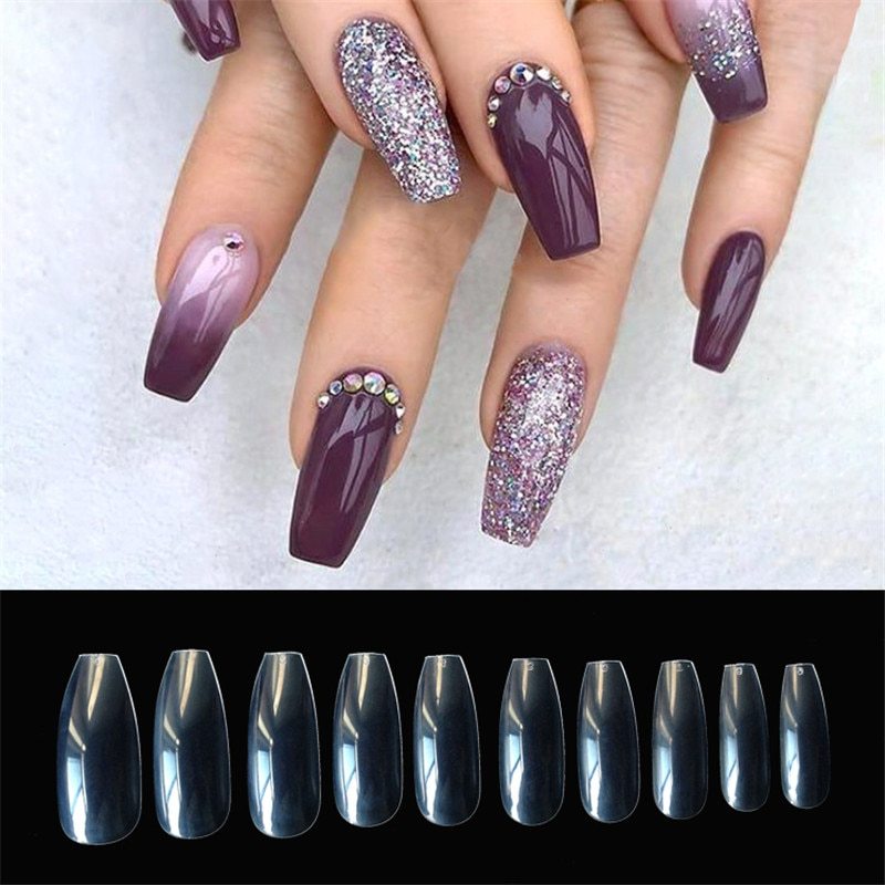 500 transparentnatural fake nails