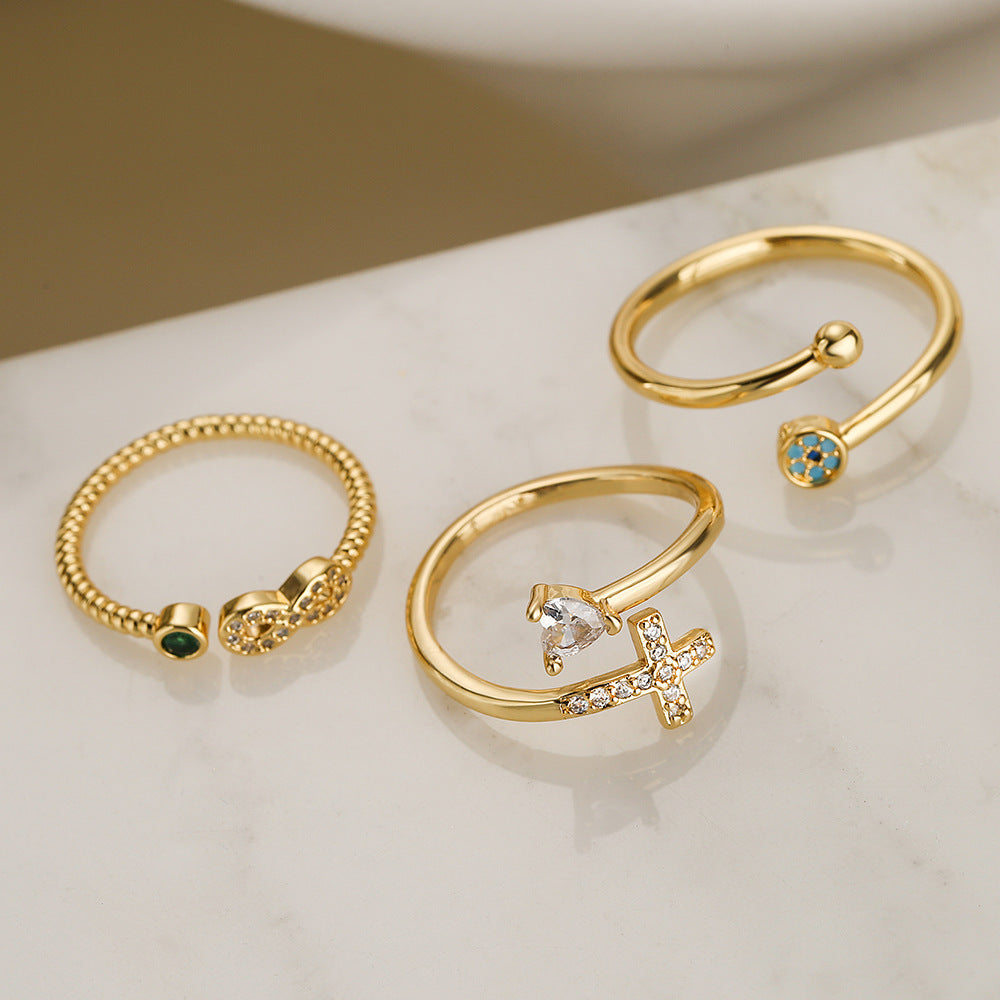 Clear ShinyCross Evil Eye Rings