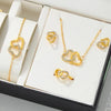 Simple Women Wear All-match Double Love Jewelry Suit