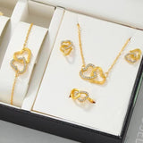 Simple Women Wear All-match Double Love Jewelry Suit