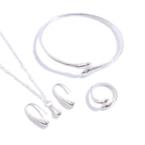 Water Drop Suit Simple Daily Fashion Necklace Earrings Bracelet Ring Suit