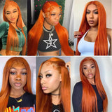 Orange Ginger Lace Front Deep Hair Wig