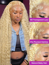 Honey Blonde Transparent Lace Deep Hair Wig