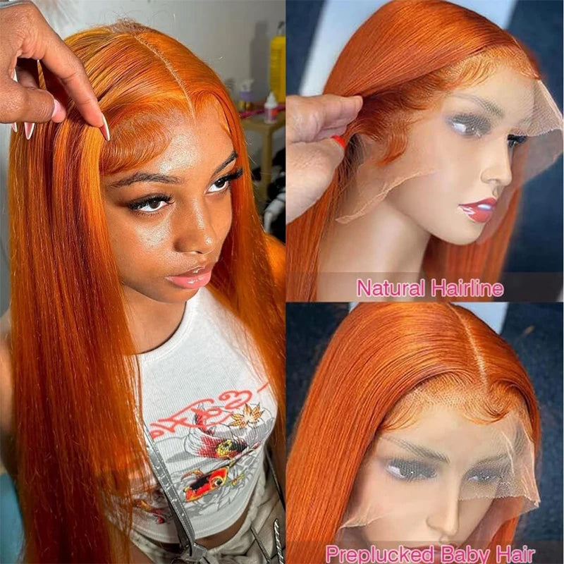 Orange Ginger Lace Front Deep Hair Wig