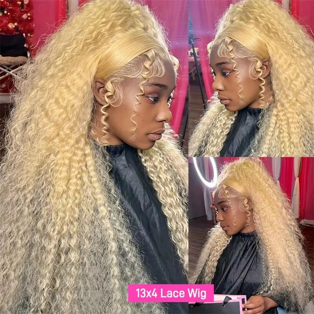 Transparent HD Honey Blonde Deep Wave Lace Frontal Wigs