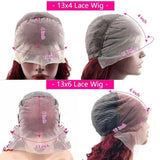 Burgundy Lace Frontal Curly Hair Wigs
