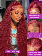 Deep Wave Burgundy Lace Frontal Deep Hair Wig