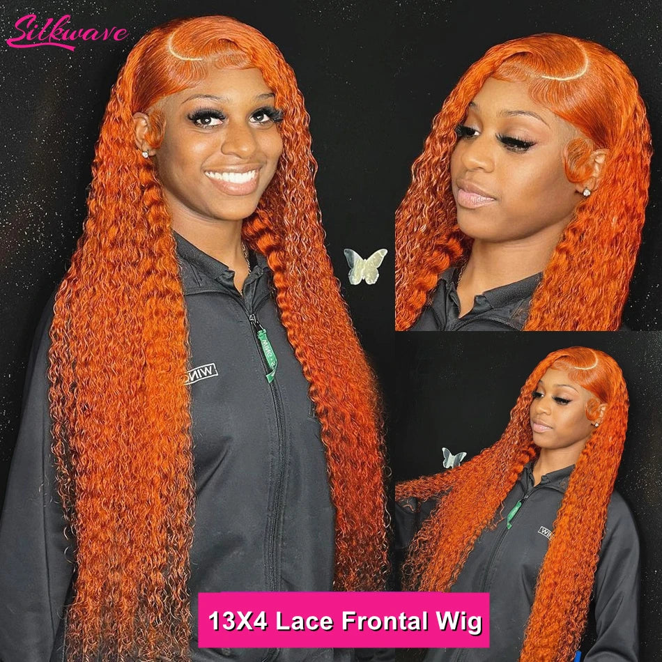 Deep Wave Ginger Orange Lace Front Deep Hair Wig