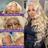 Blonde Body Wave HD Lace Frontal Curly Hair Wigs