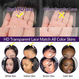 HD Transparent Lace Full Frontal Curly Hair Wigs