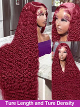 Deep Wave Burgundy Lace Frontal Deep Hair Wig