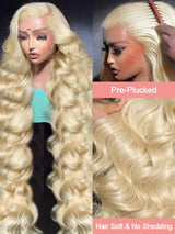 Honey Blonde Transparen Body Wave Curly Hair Wigs