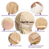 Blonde Body Wave HD Lace Frontal Curly Hair Wigs