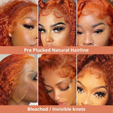 Water Wave Ginger Orange Lace Front Wigs