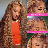 Curly Highlight Honey Blonde Curly Hair Wigs