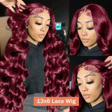 Burgundy Lace Front Deep Hair Wigs