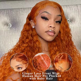 Water Wave Ginger Orange Lace Front Wigs