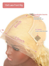 Honey Blonde Transparen Body Wave Curly Hair Wigs