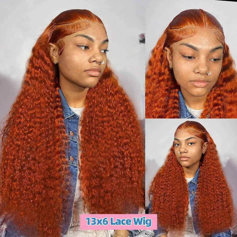 Orange Ginger Curly Deep Hair Wig
