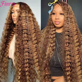 Curly Highlight Honey Blonde Curly Hair Wigs