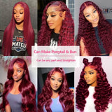 Burgundy Lace Front Deep Hair Wigs