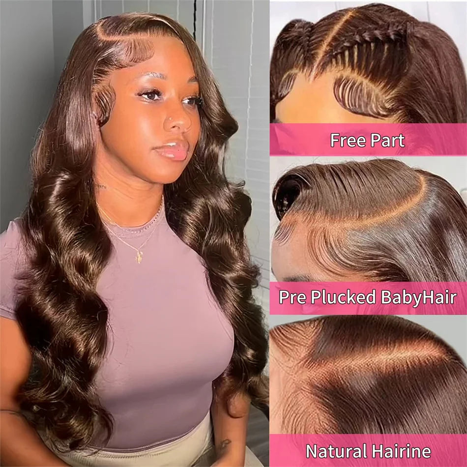 Chocolate Brown Body Wave Lace Front Wig