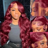 Burgundy HD Lace Frontal Deep Hair Wig