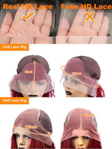 Burgundy Lace Frontal Curly Hair Wigs
