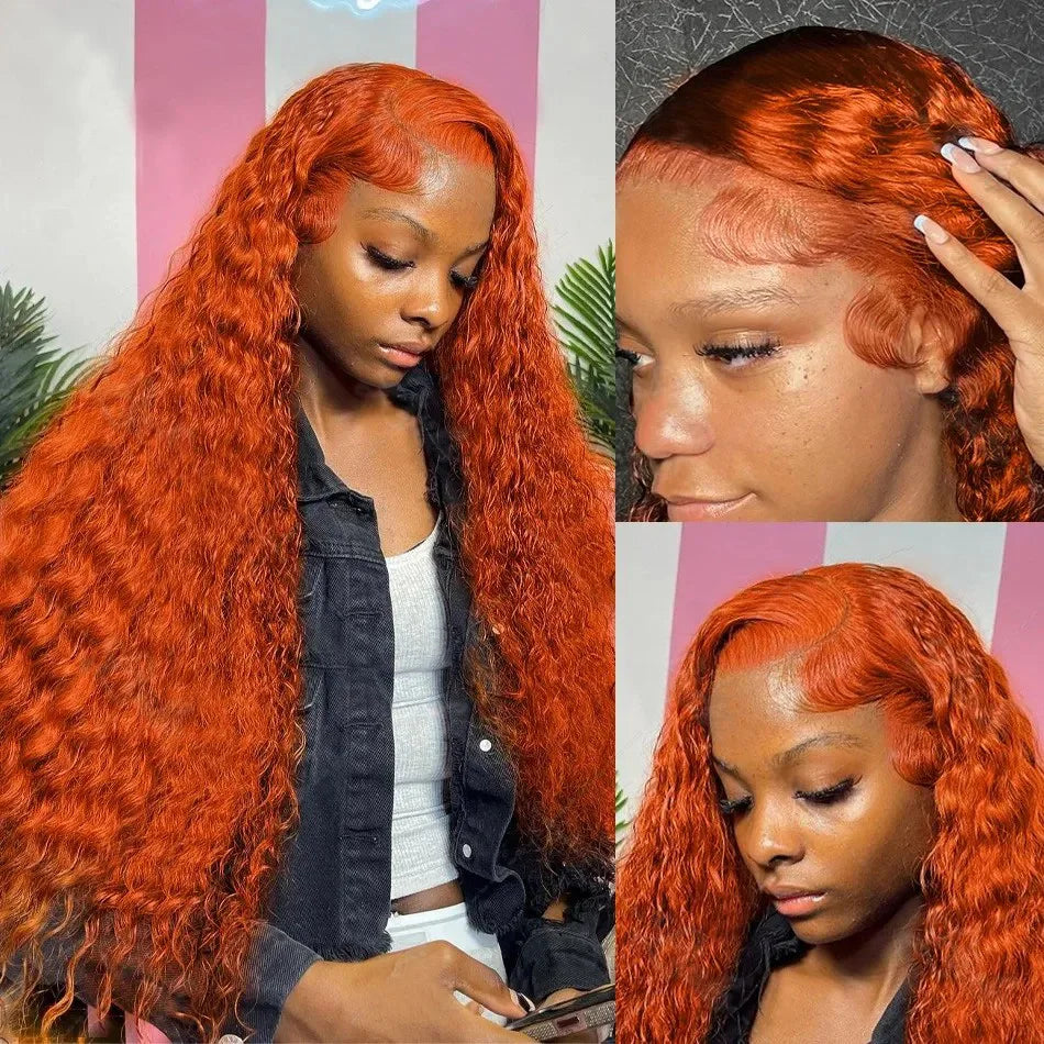 Orange Ginger Curly Deep Hair Wig