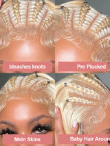 Honey Blonde Transparen Body Wave Curly Hair Wigs