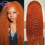 Orange Ginger Lace Front Curly Hair Wigs