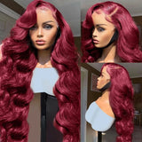 Burgundy HD Lace Frontal Deep Hair Wig